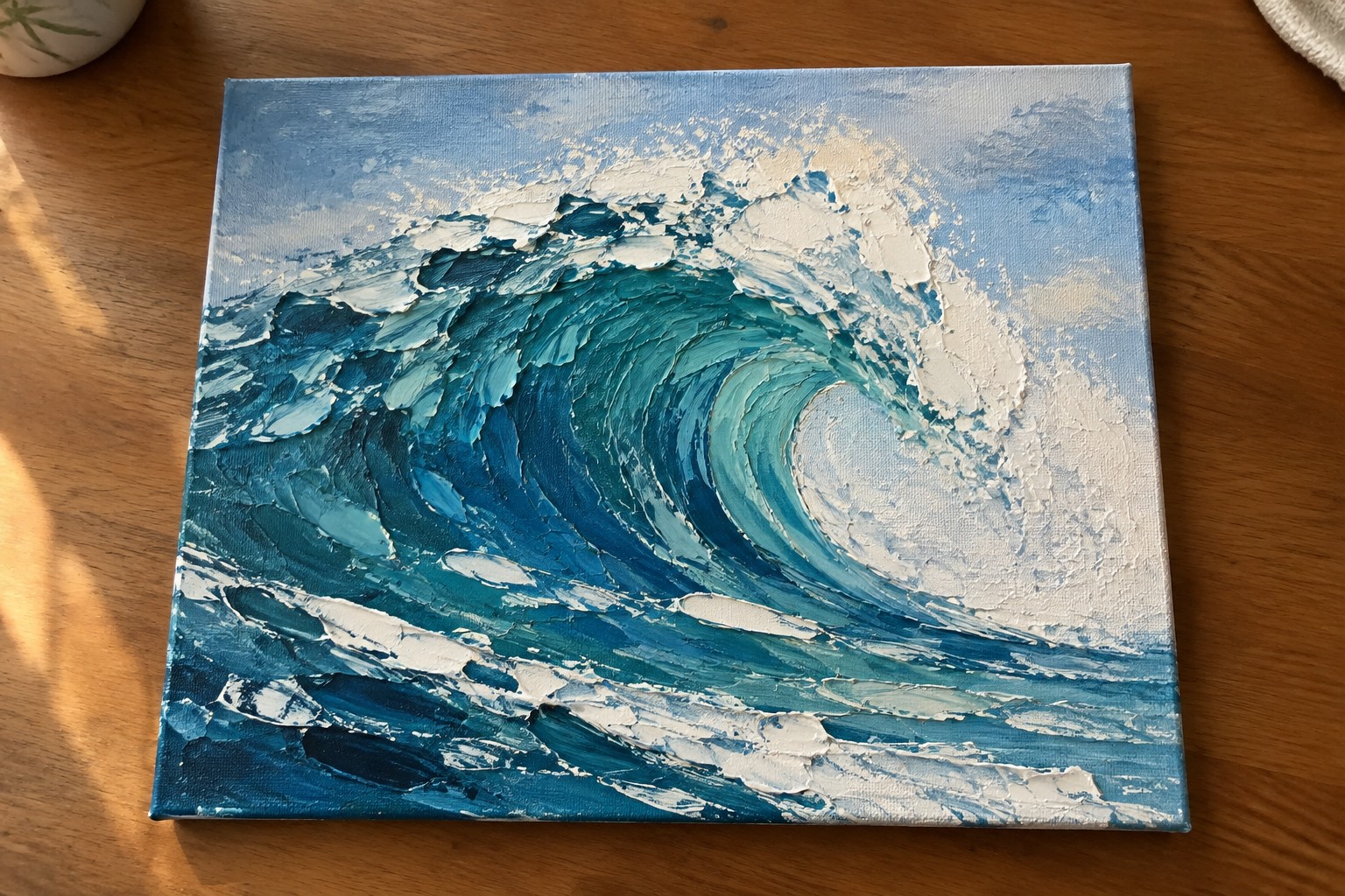Bright Painted Rocks 17 Textured Ocean Wave Acrylic Painting Ideas Using Palette-Knife ...